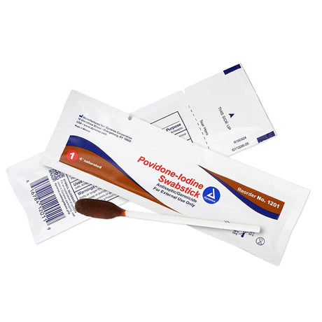 Impregnated Swabstick Dynarex Povidone Iodine Individual Packet Nonsterile - BeHope