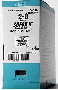 Nonabsorbable Suture with Needle Sofsilk™ Silk HE-3 3/8 Circle Reverse Cutting Needle Size 4-0 Braided - BeHope