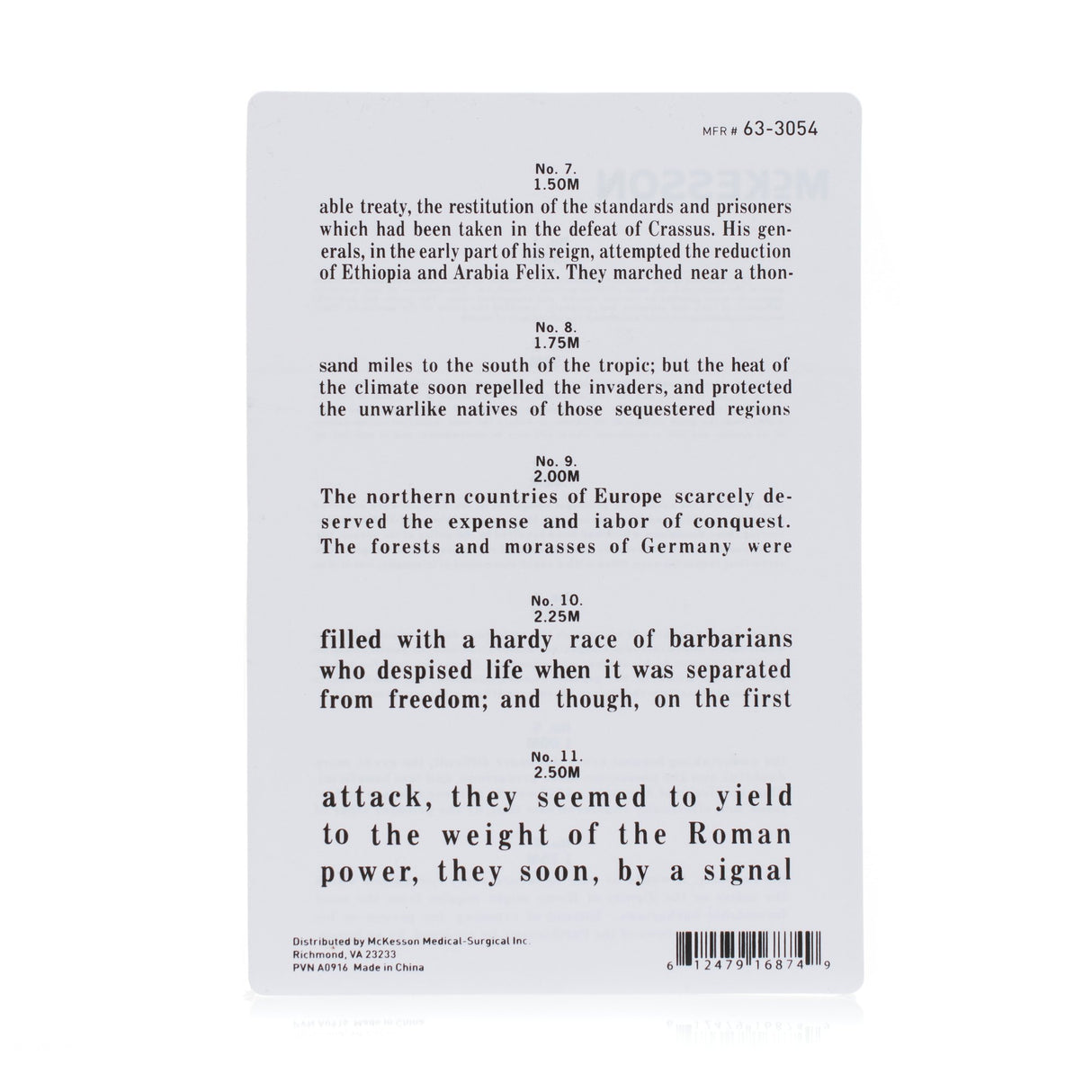 Vision Screening Card McKesson 12 Inch Distance Acuity Test - BeHope