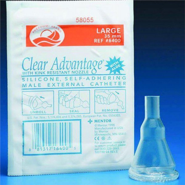 Male External Catheter Clear Advantage® Self-Adhesive Strip Silicone X-Large - BeHope