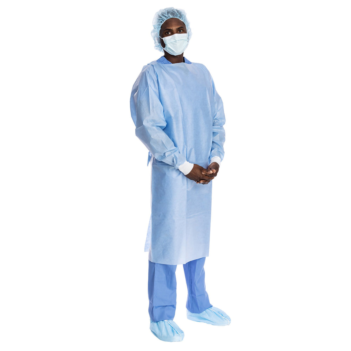 Protective Procedure Gown Halyard One Size Fits Most Blue NonSterile Not Rated Disposable - BeHope
