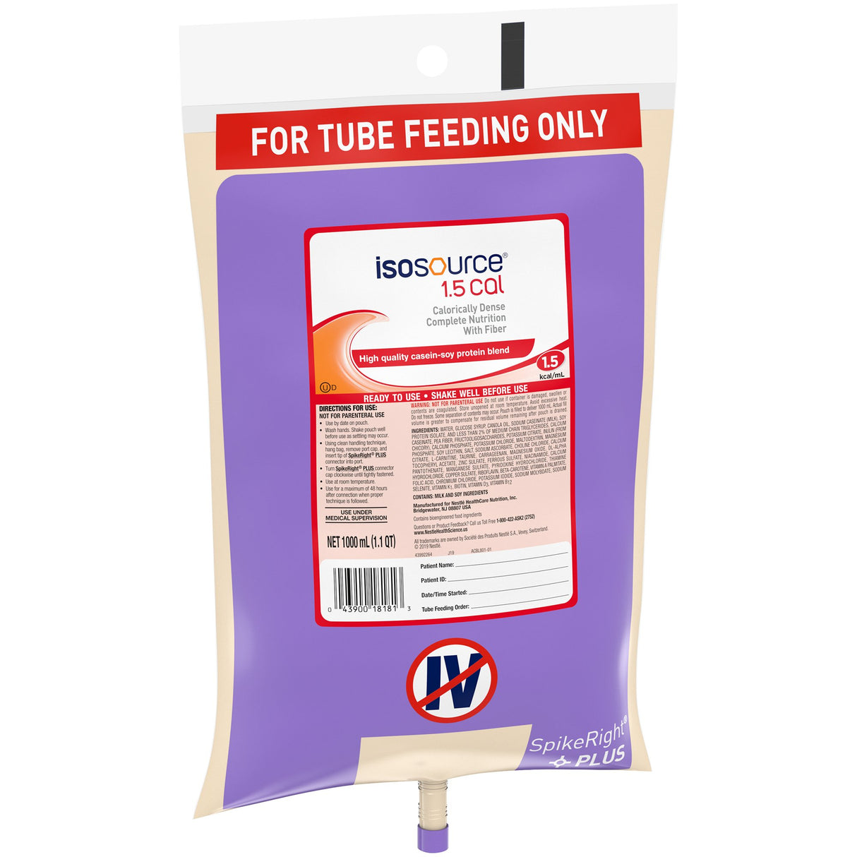 Tube Feeding Formula Isosource® Calorically Dense Fiber Formula - BeHope