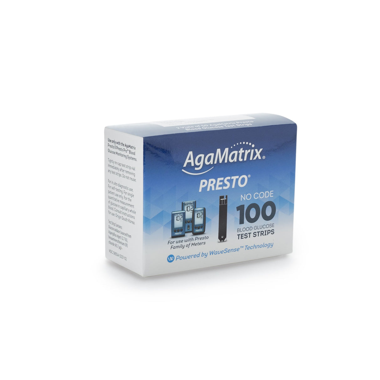 Blood Glucose Test Strips Wavesense® Presto® 100 Strips per Pack - BeHope