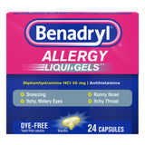Allergy Relief Benadryl® 25 mg Strength Gelcap 24 per Box - BeHope