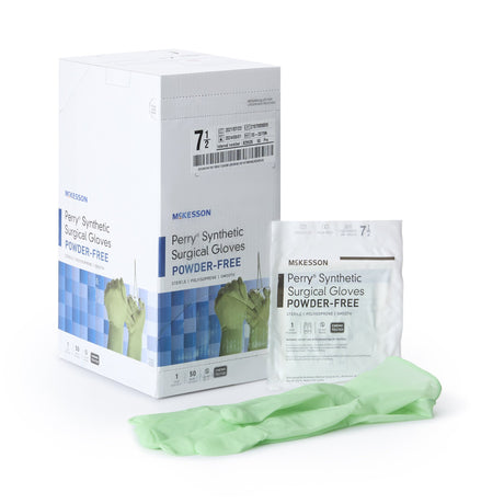 Surgical Glove McKesson Perry® Performance Plus Size 7.5 Sterile Polyisoprene Standard Cuff Length Smooth Green Chemo Tested - BeHope