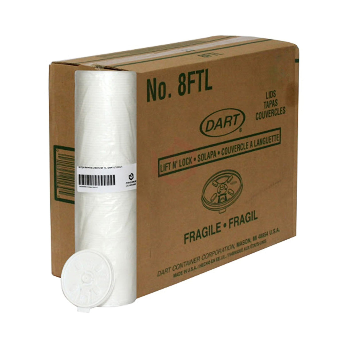 Drinking Cup Lid Dart® For 8J8, 8KY8, 10FJ8, 8X8, 3.5B White Plastic Disposable - BeHope