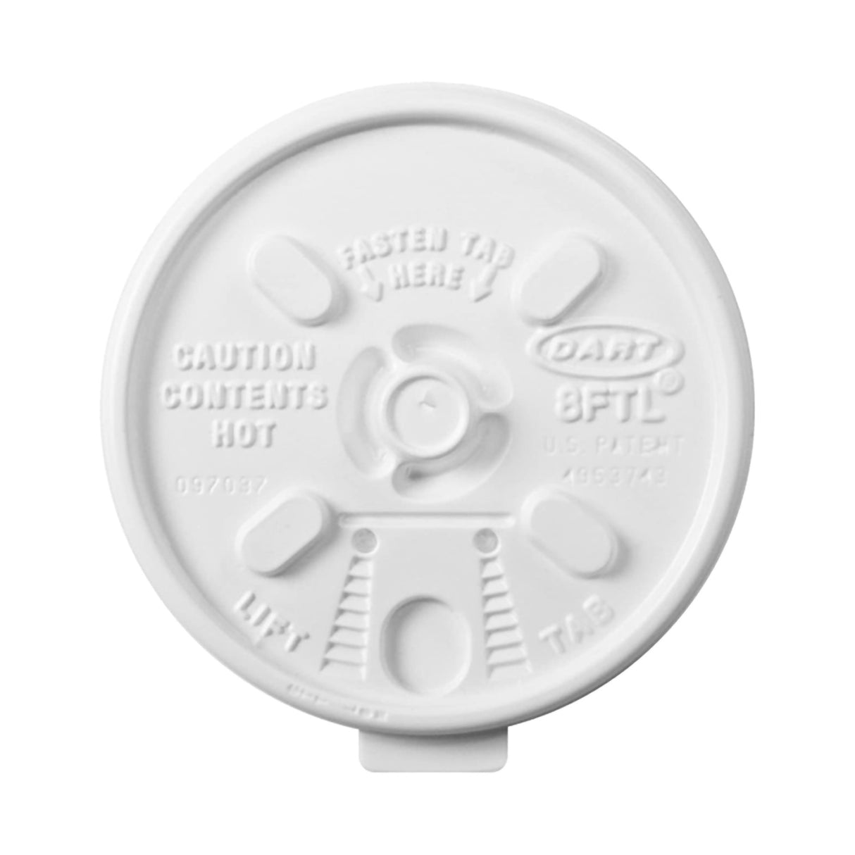 Drinking Cup Lid Dart® For 8J8, 8KY8, 10FJ8, 8X8, 3.5B White Plastic Disposable - BeHope