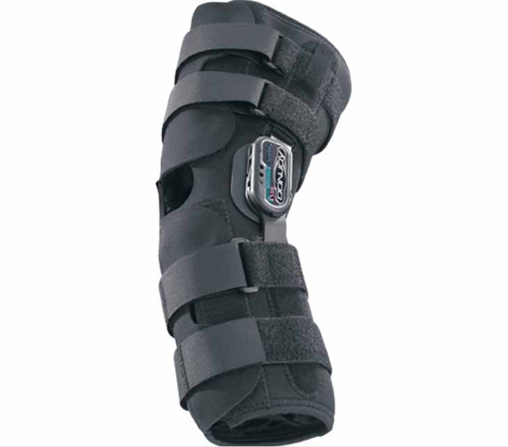 Knee Brace DonJoy® Playmaker™ Standard Medium Hook and Loop Strap Closure 18-1/2 to 21 Inch Thigh Circumference / 14 to 15 Inch Knee Center Circumference / 14 to 16 Inch Calf Circumference Left or Right Knee - BeHope