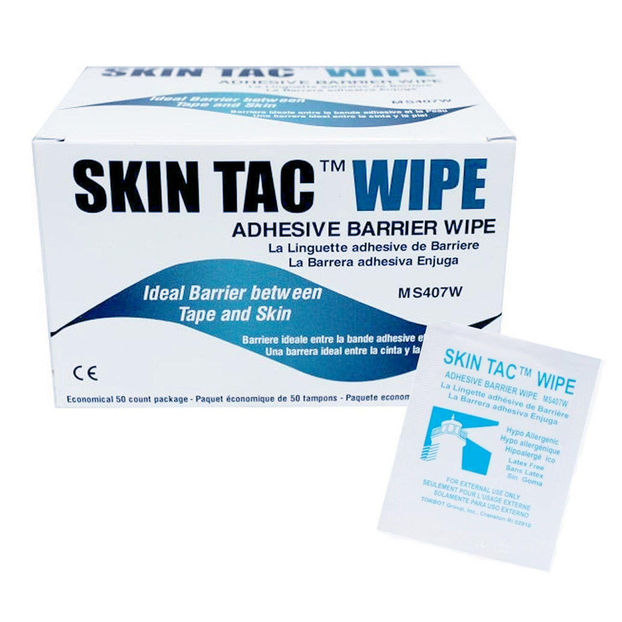 Skin Barrier Wipe Skin Tac™ 78 to 82% Strength Isopropyl Alcohol Individual Packet NonSterile - BeHope
