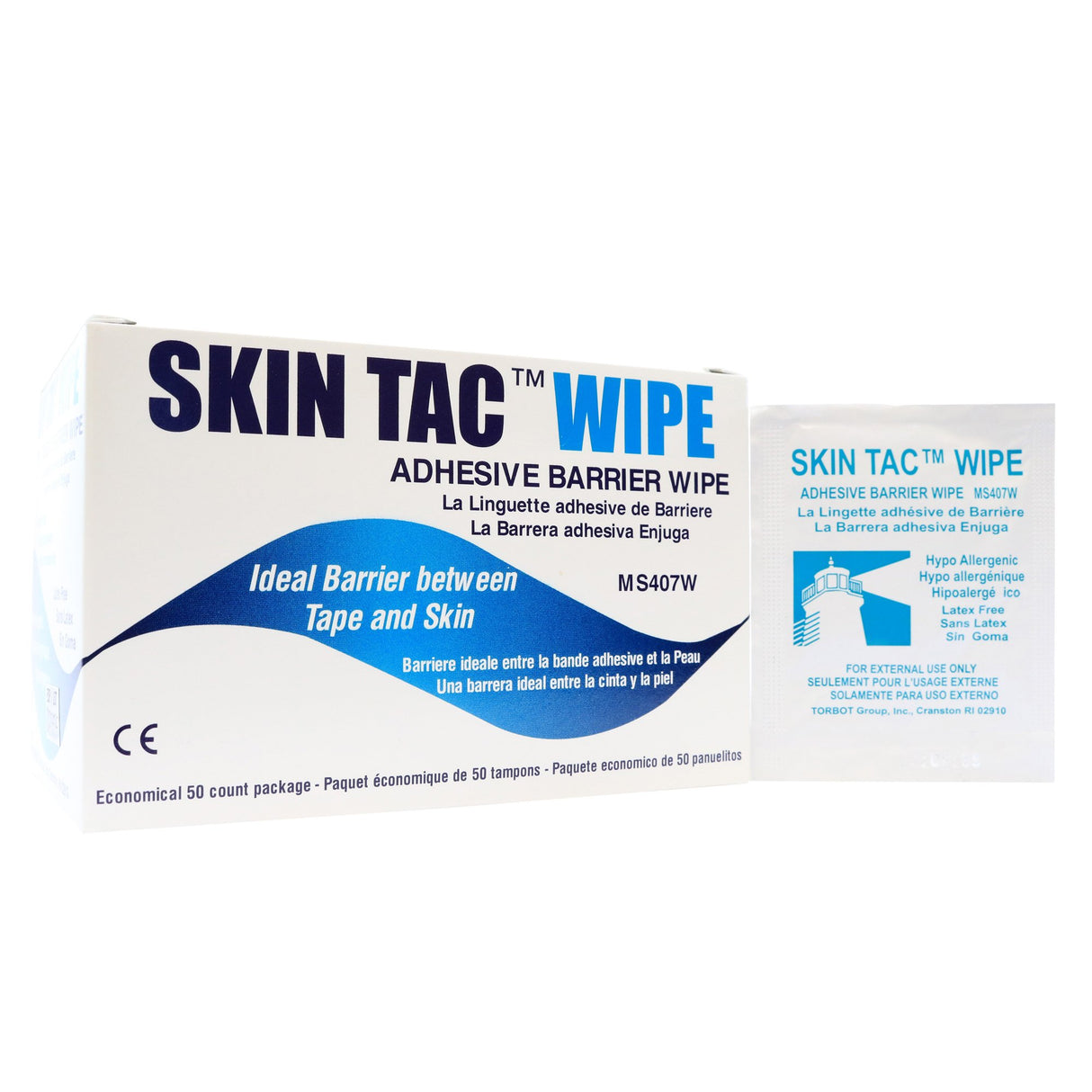 Skin Barrier Wipe Skin Tac™ 78 to 82% Strength Isopropyl Alcohol Individual Packet NonSterile - BeHope