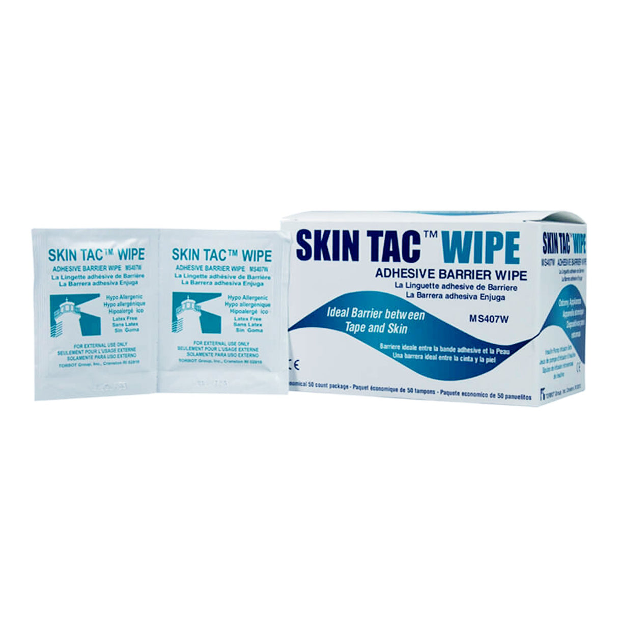 Skin Barrier Wipe Skin Tac™ 78 to 82% Strength Isopropyl Alcohol Individual Packet NonSterile - BeHope