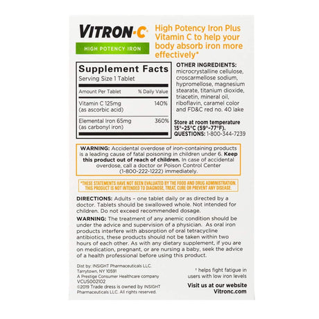 Daily Multivitamin Supplement Vitron-c® with Iron and Ascorbic Acid - BeHope