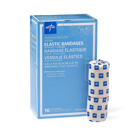 Elastic Bandage Matrix 6 Inch X 5 Yard Double Hook and Loop Closure Natural NonSterile Medium Compression - BeHope