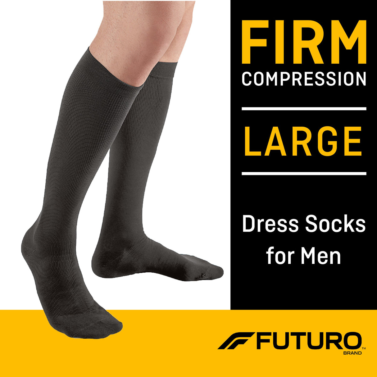 Compression Socks 3M Futuro Knee High Large Black Closed Toe