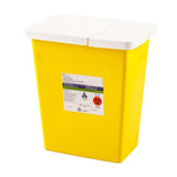 Chemotherapy Waste Container SharpSafety Yellow Base 17-1/2 H X 15-1/2 W X 11 D Inch Horizontal / Vertical Entry 8 Gallon