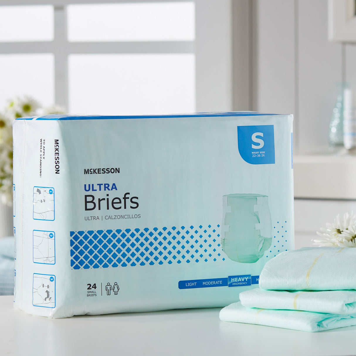 Unisex Adult Incontinence Brief McKesson Ultra Small Disposable Heavy Absorbency