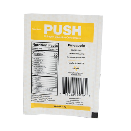 Oral Supplement PUSH Collagen Dipeptide Concentrate Pineapple Flavor Powder 7.7 Gram Individual Packet - BeHope