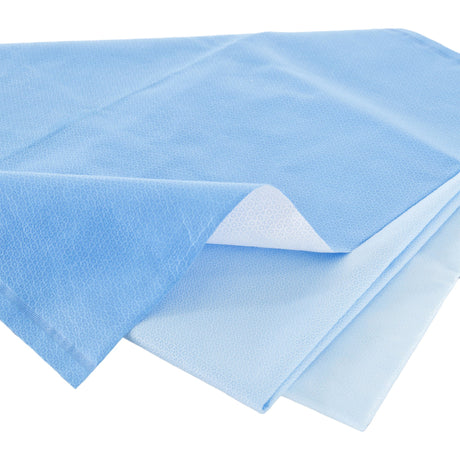 QUICK CHECK* H600 Sterilization Wrap White / Blue 40 X 40 Inch Dual Layer SMS Polypropylene Steam / EO Gas / Hydrogen Peroxide - BeHope