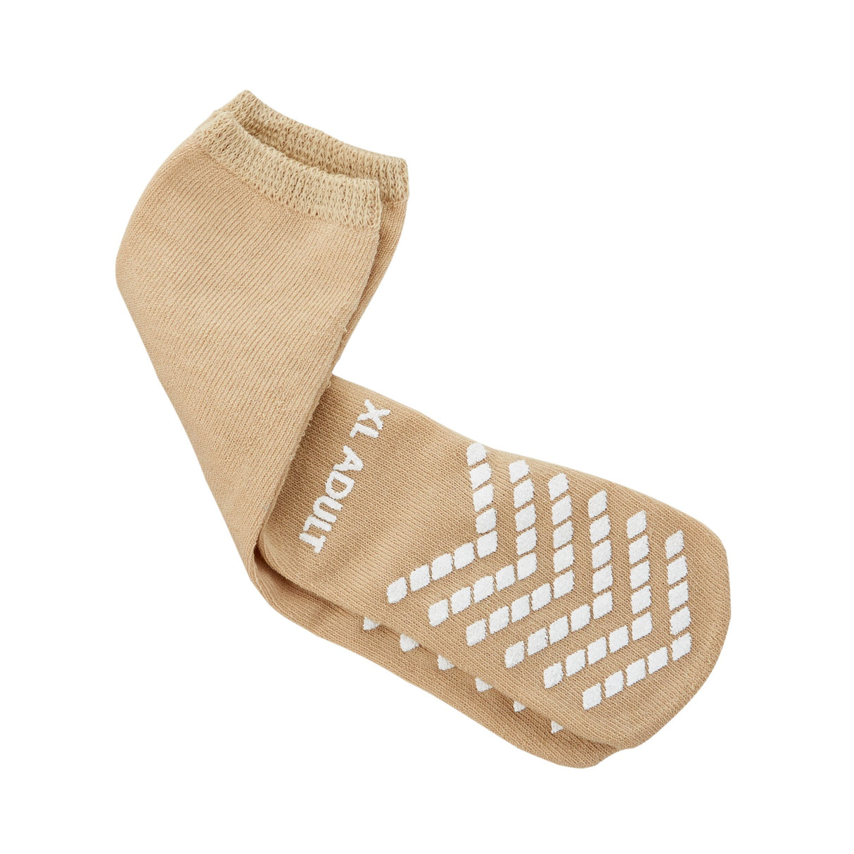 Slipper Socks McKesson Unisex Adult X-Large Single Tread Single Patient Use Tan - BeHope
