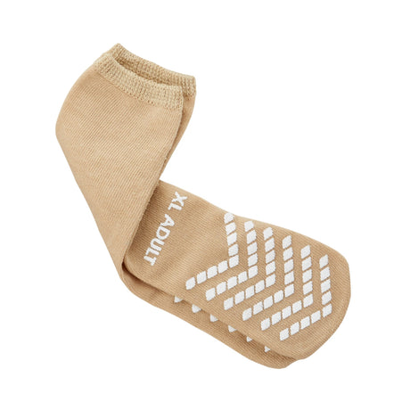 Slipper Socks McKesson Unisex Adult X-Large Single Tread Single Patient Use Tan - BeHope