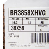 Trash Bag McKesson 45 gal. Gray LLDPE 1.1 mil 38 X 58 Inch Star Seal Bottom Coreless Roll