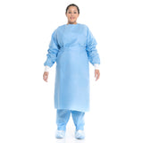 Protective Procedure Gown Halyard Large Blue NonSterile Not Rated Disposable - BeHope