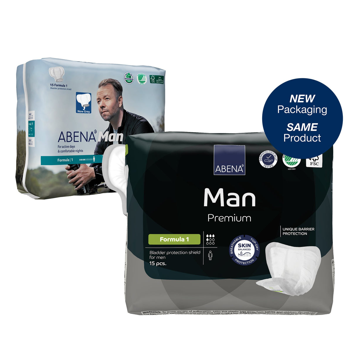 Bladder Control Pad Abena® Premium Man 9 X 11.4 Inch Moderate Absorbency Fluff / Polymer Core Size 1 - BeHope
