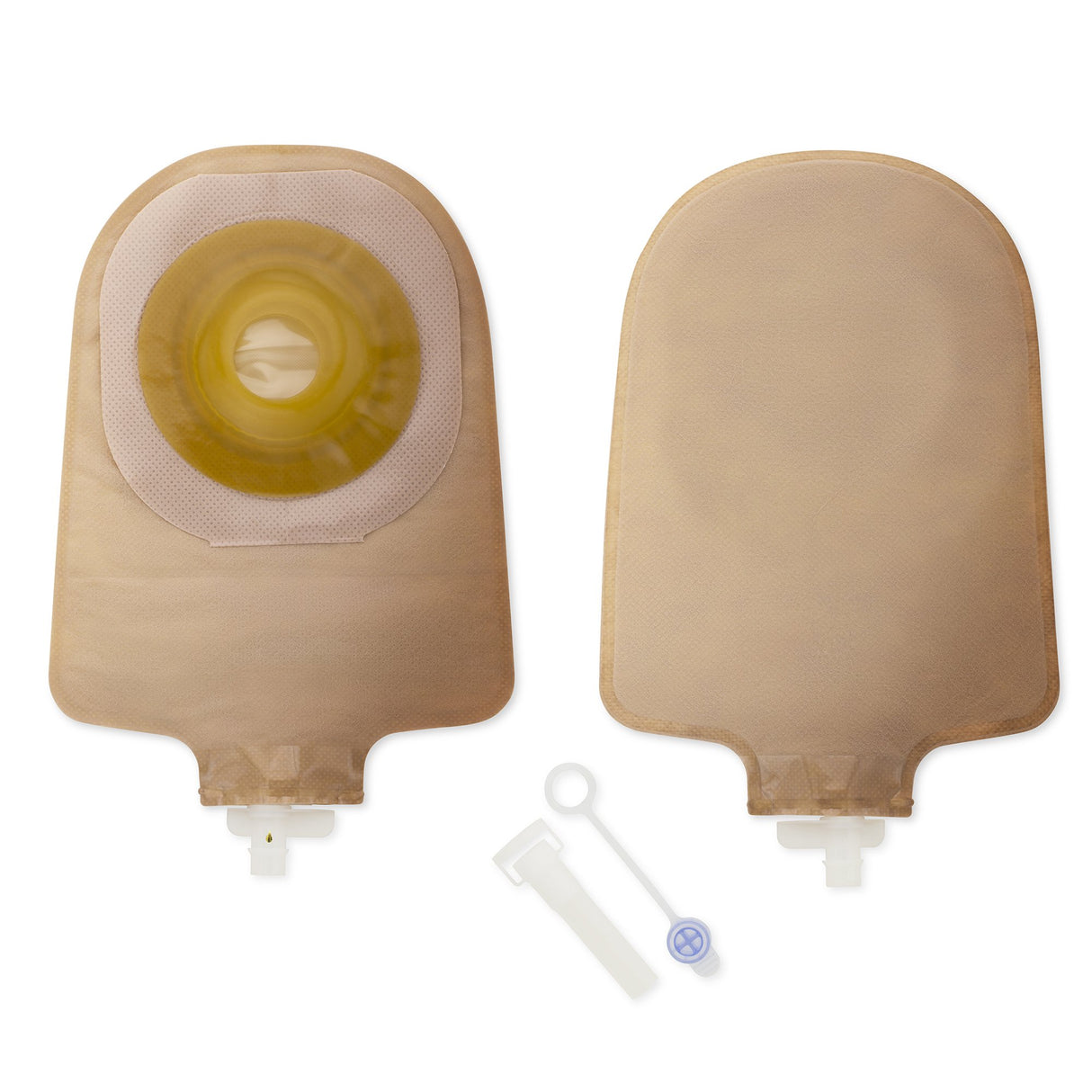 Urostomy Pouch Premier™ One-Piece System 9 Inch Length Convex, Pre-Cut 1-1/2 Inch Stoma Drainable - BeHope
