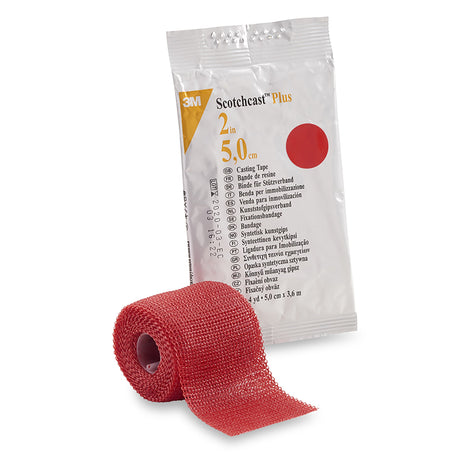 Cast Tape 3M™ Scotchcast™ Plus 2 Inch X 12 Foot Fiberglass / Resin Red - BeHope
