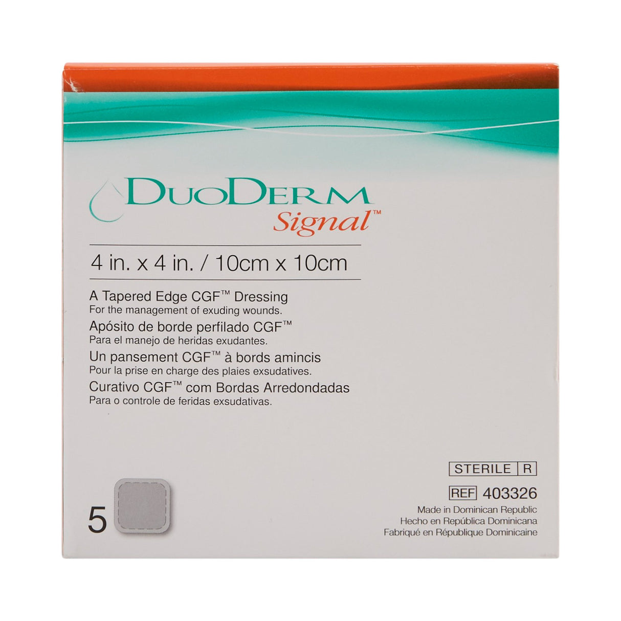 Hydrocolloid Dressing DuoDERM Signal CGF Foam Backing 4 X 4 Inch Square Hydrocolloid - BeHope
