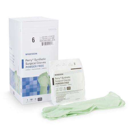 Surgical Glove McKesson Perry® Performance Plus Size 6 Sterile Polyisoprene Standard Cuff Length Smooth Green Chemo Tested - BeHope
