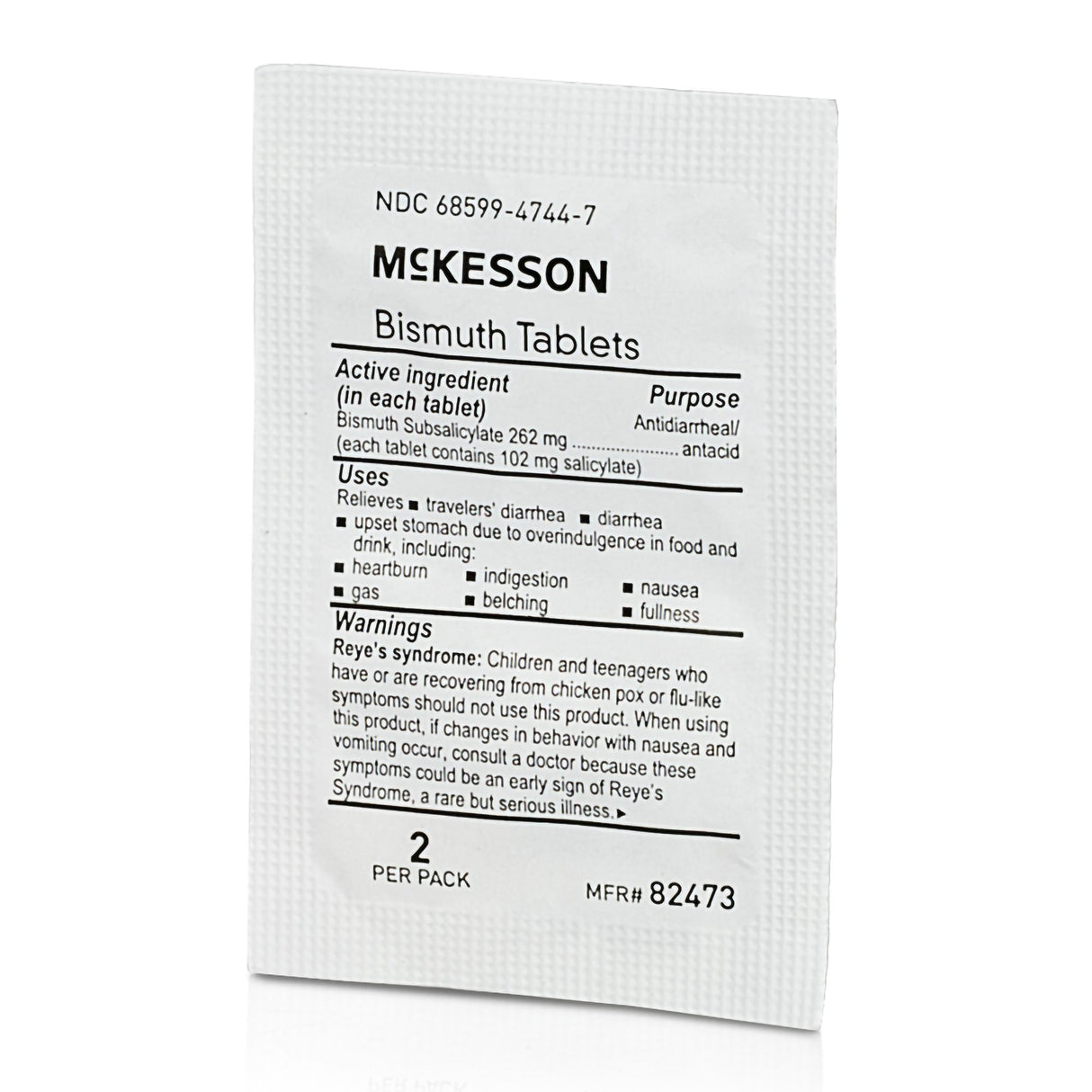Anti-Diarrheal McKesson Brand 262 mg Strength Tablet 100 per Box - BeHope