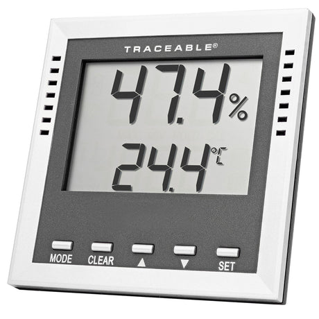 Dew Point / Wet Bulb / Humidity / Thermometer with Alarm Traceable® Fahrenheit / Celsius -40° to 158°F (-40° to 70°C) Internal Sensor Flip-out Stand / Wall Mount Battery Operated - BeHope