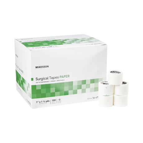 Medical Tape McKesson White 1 Inch X 1-1/2 Yard Paper NonSterile - BeHope
