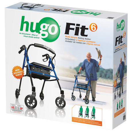 Hugo Fit 6 Rolling Walker With A Seat - BeHope