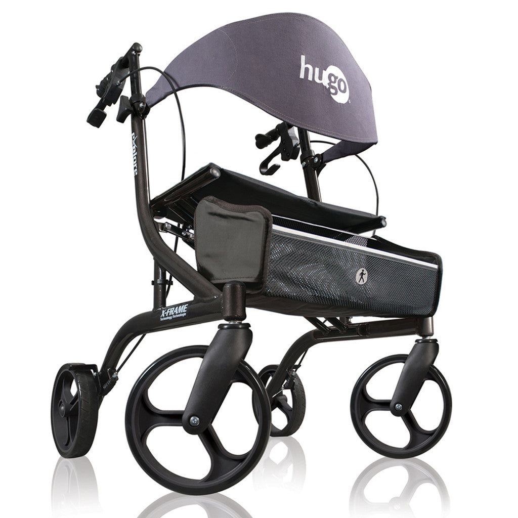 Hugo Explore Side-fold Rolling Walker With A Seat - BeHope