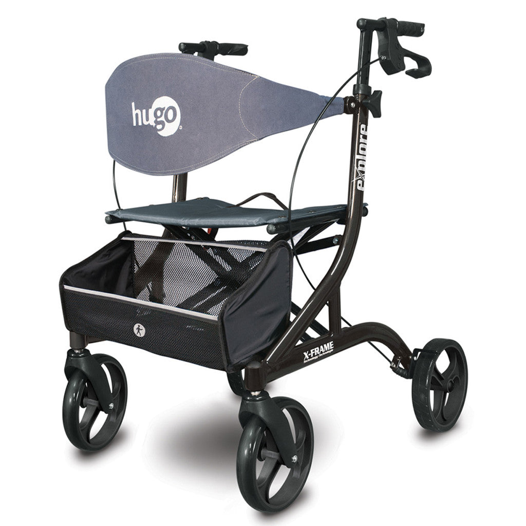 Hugo Explore Side-fold Rolling Walker With A Seat - BeHope