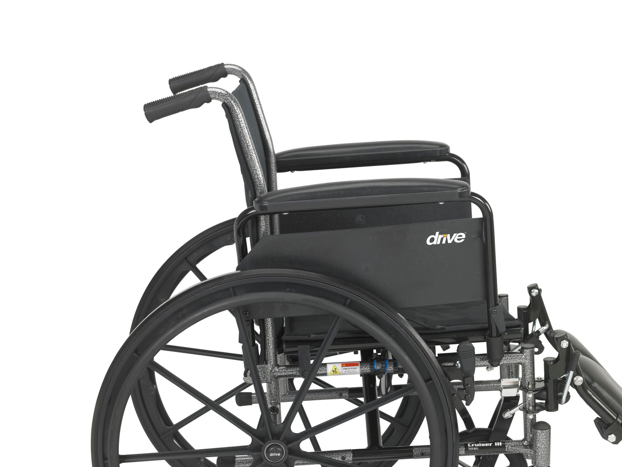 Lightweight Wheelchair Drive™ Cruiser III Dual Axle Elevating Legrest - BeHope