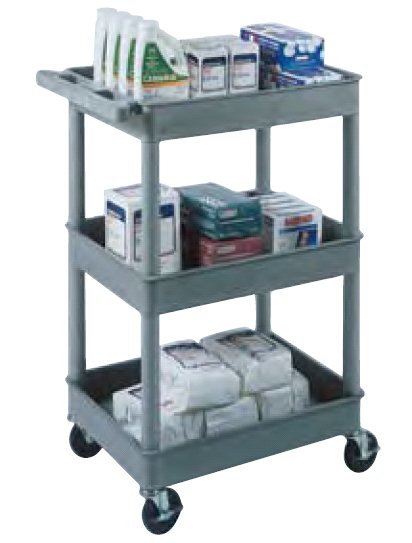 Utility Cart 18 X 24 X 40-1/2 Inch Black / Gray 12 Inch Spacing - BeHope