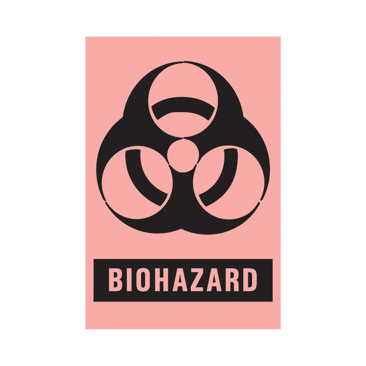 Pre-Printed Label Timemed Caution Label Fluorescent Red Paper Biohazard / Symbol Black Biohazard 2 X 3 Inch - BeHope