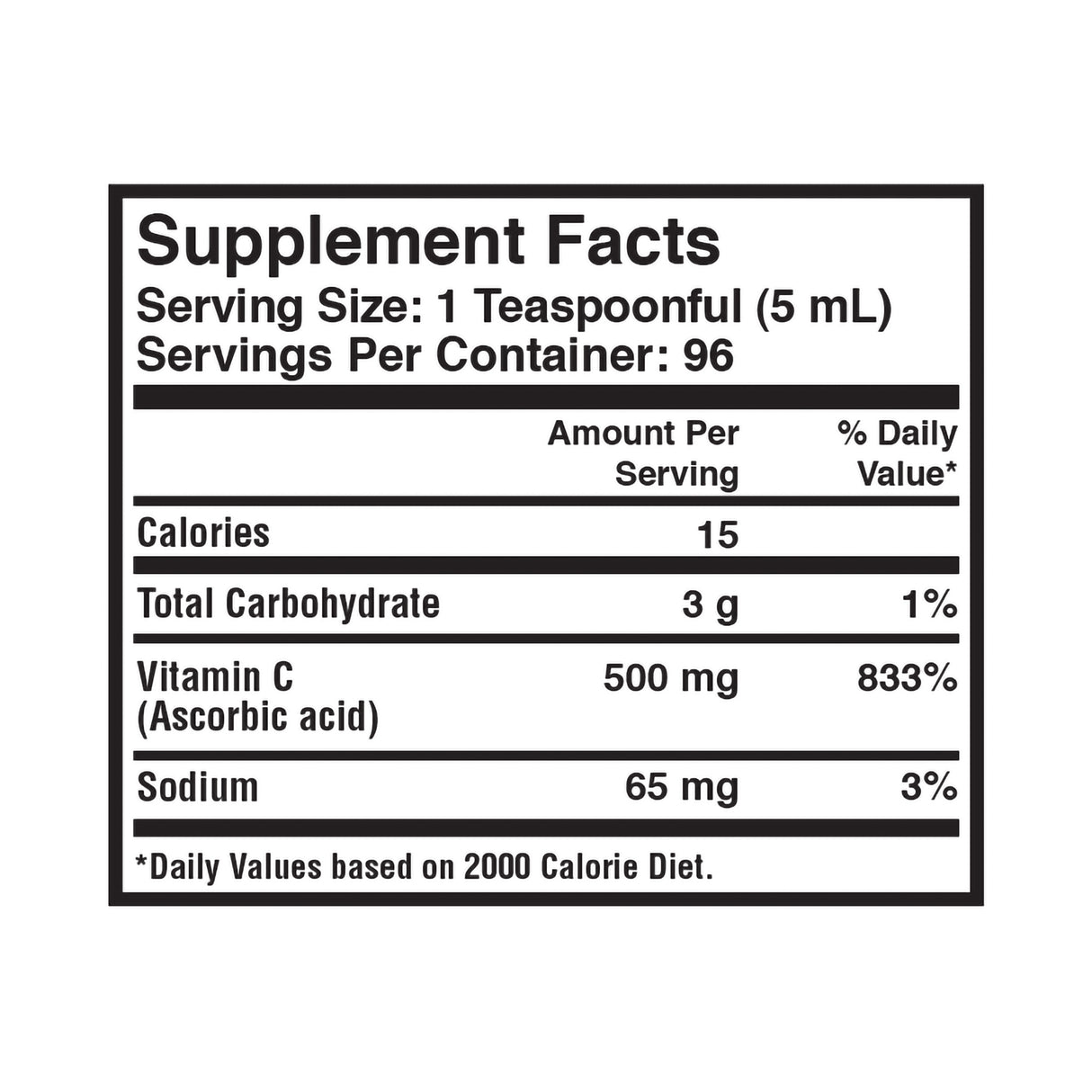 Vitamin C Supplement Geri-Care® Ascorbic Acid 500 mg Strength Liquid 16 oz. Orange Flavor - BeHope