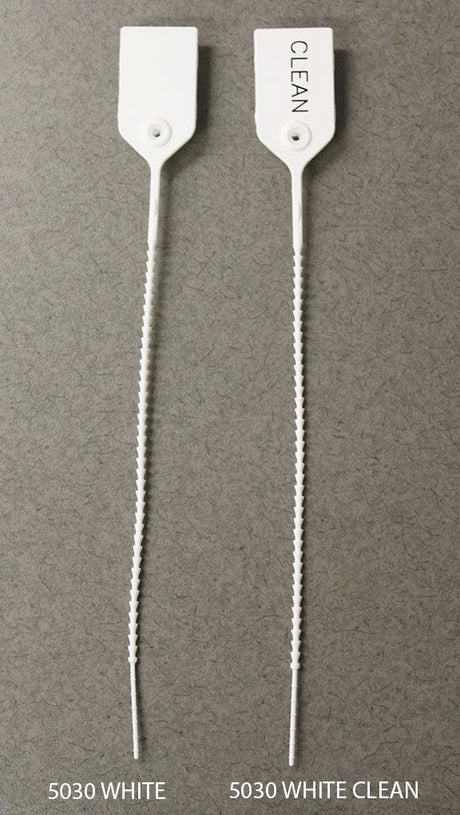 Tamper Evident Seal Pull-Tight Loks UnNumbered White Plastic 9 Inch - BeHope