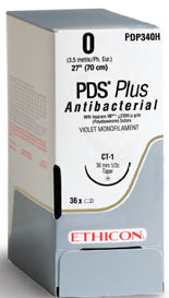 Absorbable Antibacterial Suture with Needle PDS Plus™ Polydioxanone with Irgacare MP SH 1/2 Circle Taper Point Needle Size 3-0 Monofilament - BeHope