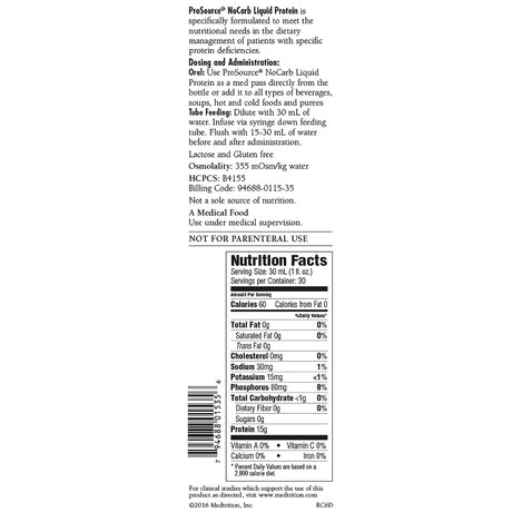 Liquid Protein Supplement Prosource™ Nocarb Sugar Free Albumin Support - BeHope