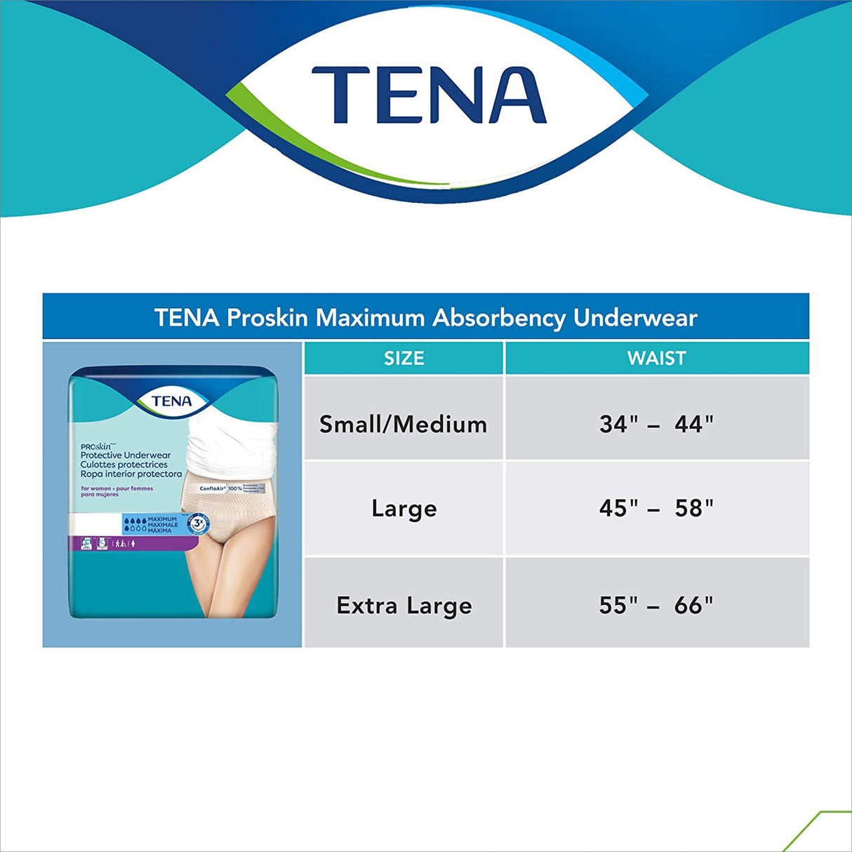 Female Adult Absorbent Underwear TENA ProSkin Protective Pull On with Tear Away Seams Small / Medium Disposable Moderate Absorbency