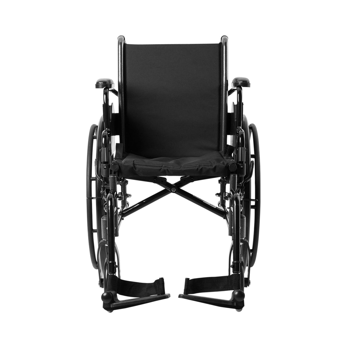 Lightweight Wheelchair McKesson Dual Axle Desk Length Arm Swing-Away Footrest Black Upholstery 16 Inch Seat Width Adult 300 lbs. Weight Capacity - BeHope