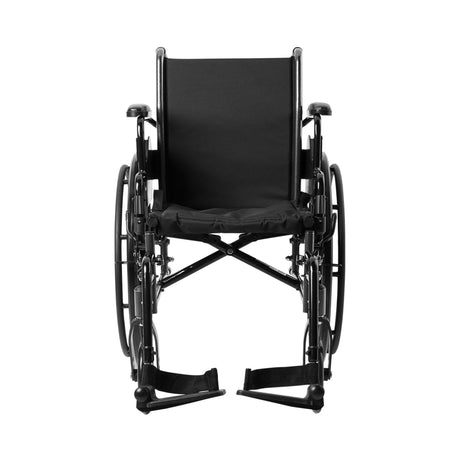 Lightweight Wheelchair McKesson Dual Axle Desk Length Arm Swing-Away Footrest Black Upholstery 16 Inch Seat Width Adult 300 lbs. Weight Capacity - BeHope
