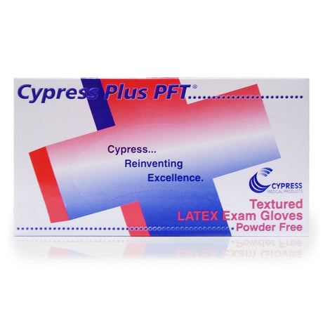 Exam Glove Cypress Plus® PFT Medium NonSterile Latex Standard Cuff Length Fully Textured Ivory Not Rated - BeHope