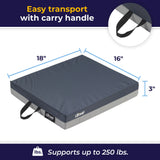 Seat Cushion Gel "E" 18 W X 16 L X 3 D Inch Foam / Gel - BeHope
