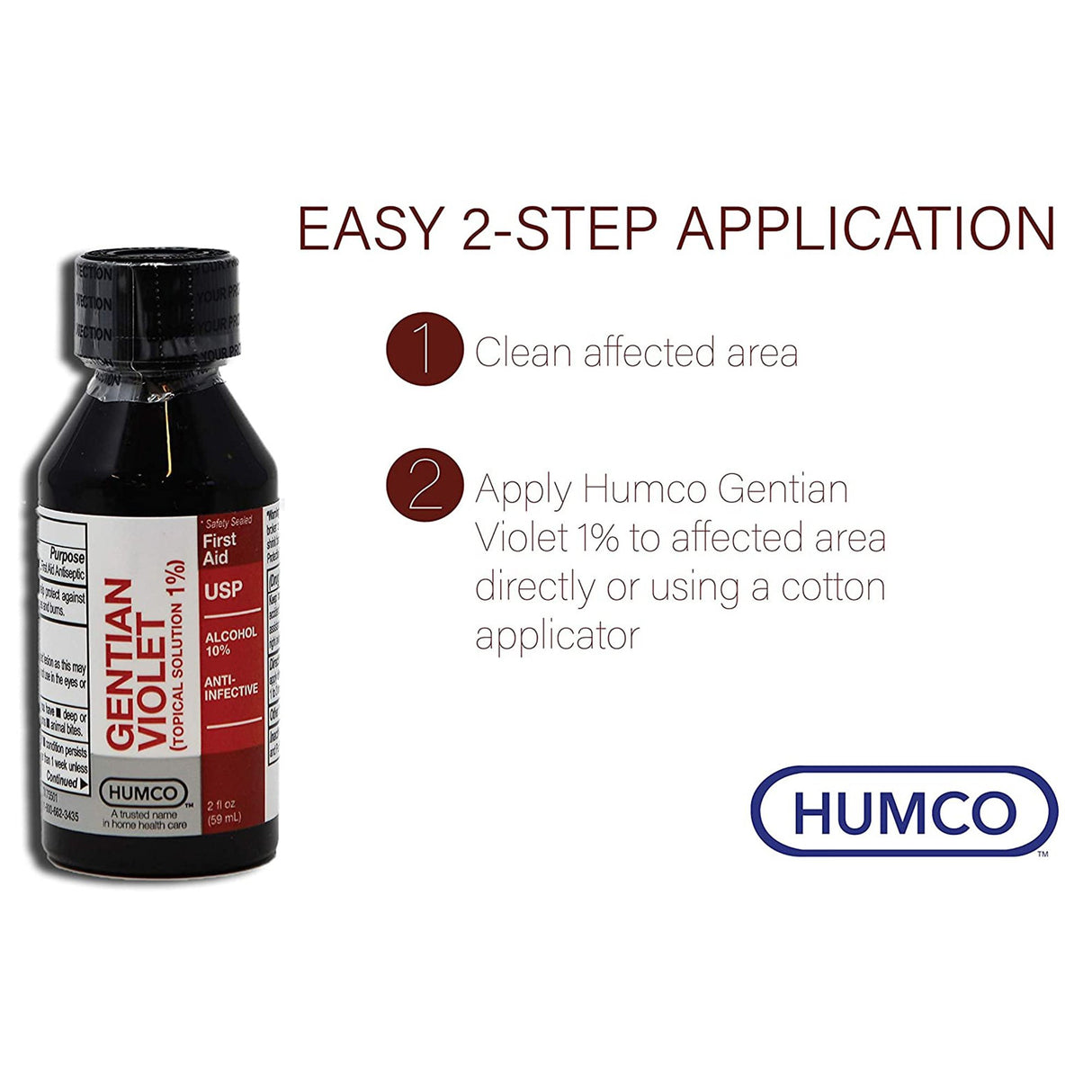 First Aid Antibiotic Gentian Violet Humco™ Topical Liquid 2 oz. Bottle - BeHope
